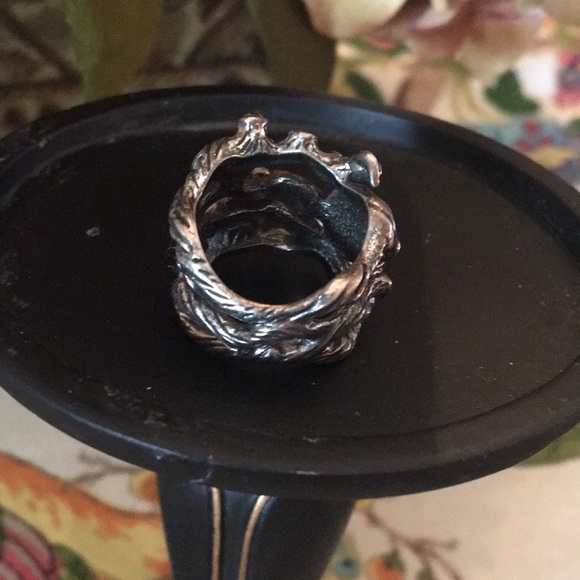 Gothic style gemstone ring size 6-7 not silver - Picture 3 of 5